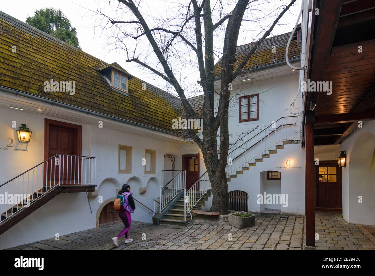 Wien, Wien: Museum Beethoven Haus Haus, Probusgasse 6, Bezirk Heiligenstadt, Hof im 19. Döbling, Wien, Österreich Stockfoto