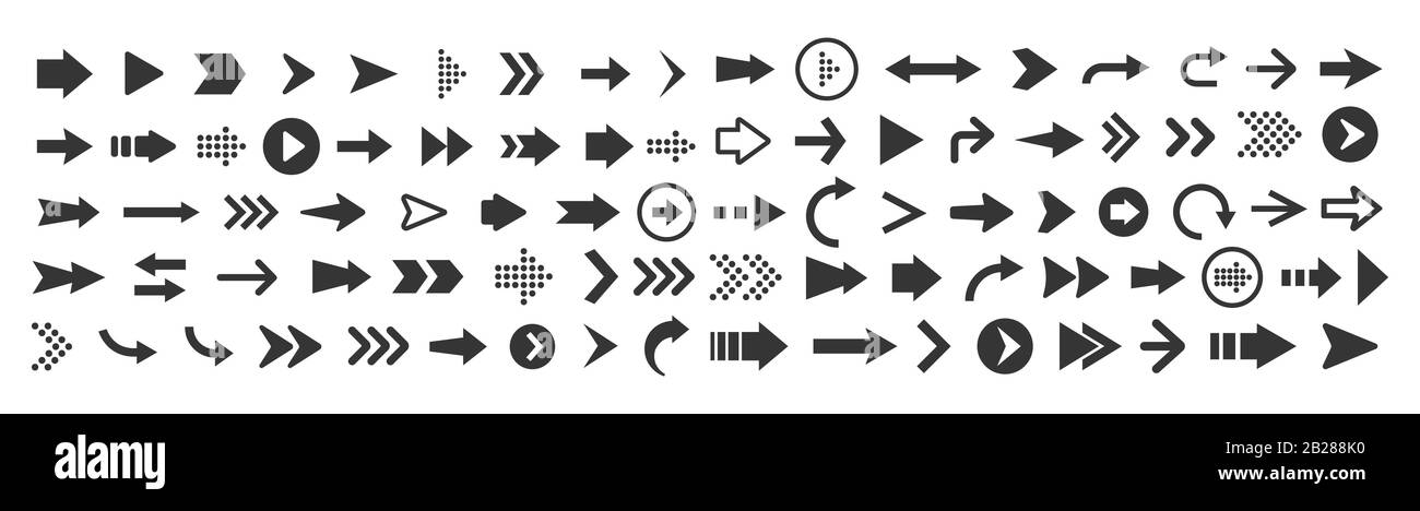 Vektordarstellung der eingestellten Pfeilsymbole Stock Vektor