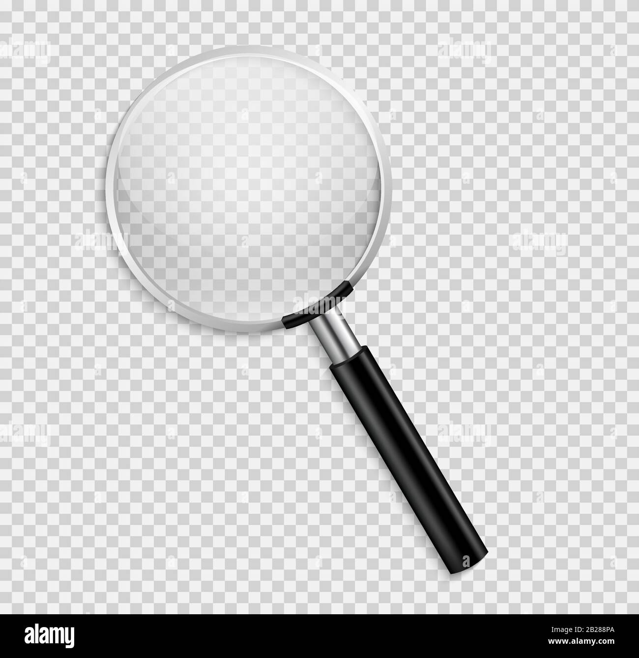 Realistische Lupenvektor-isolierte Vektorgrafiken auf transparentem Hintergrund Stock Vektor