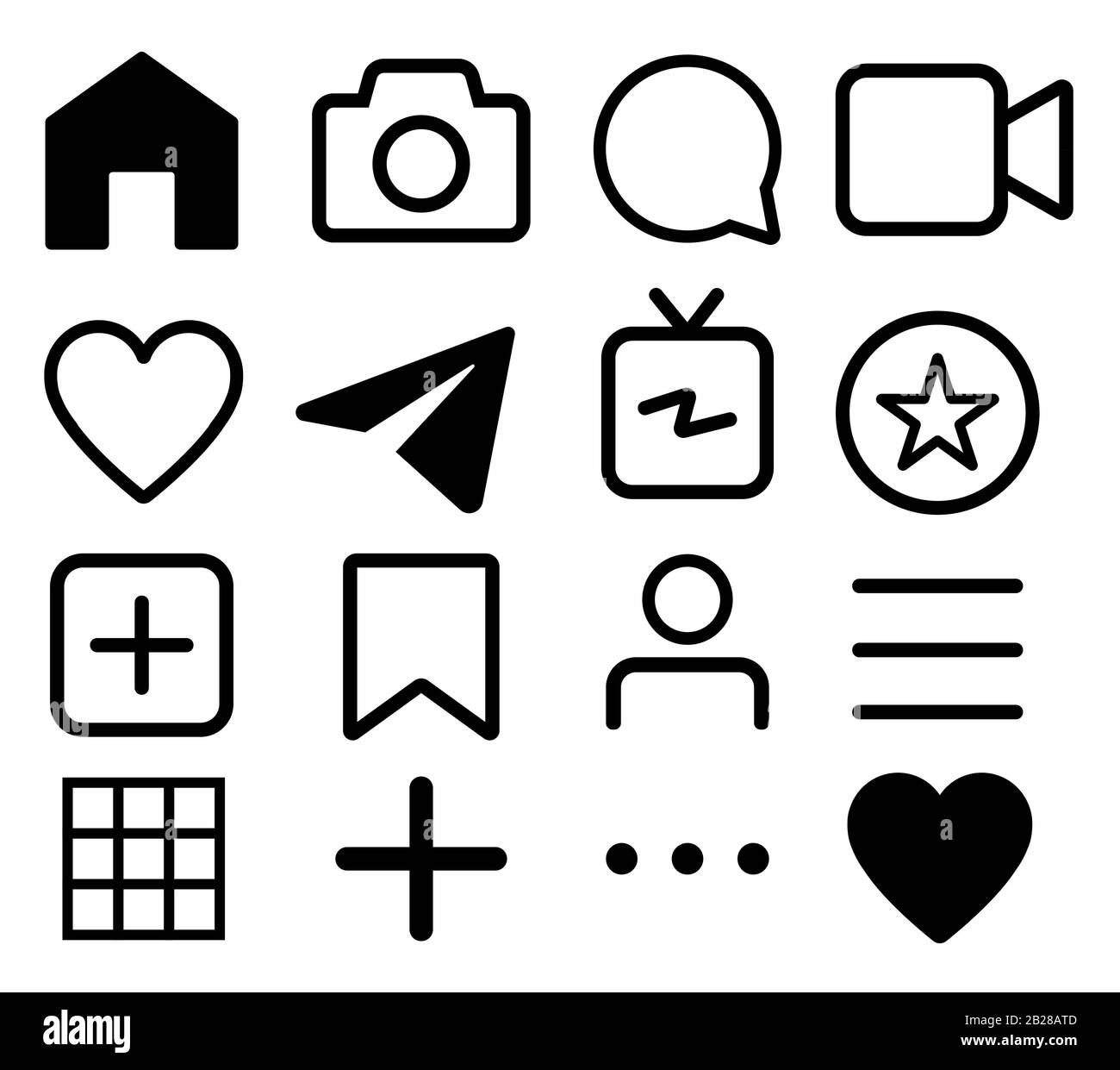 Symbol für die Benutzeroberfläche von sozialen Medien. Vektorgrafiken. Stock Vektor