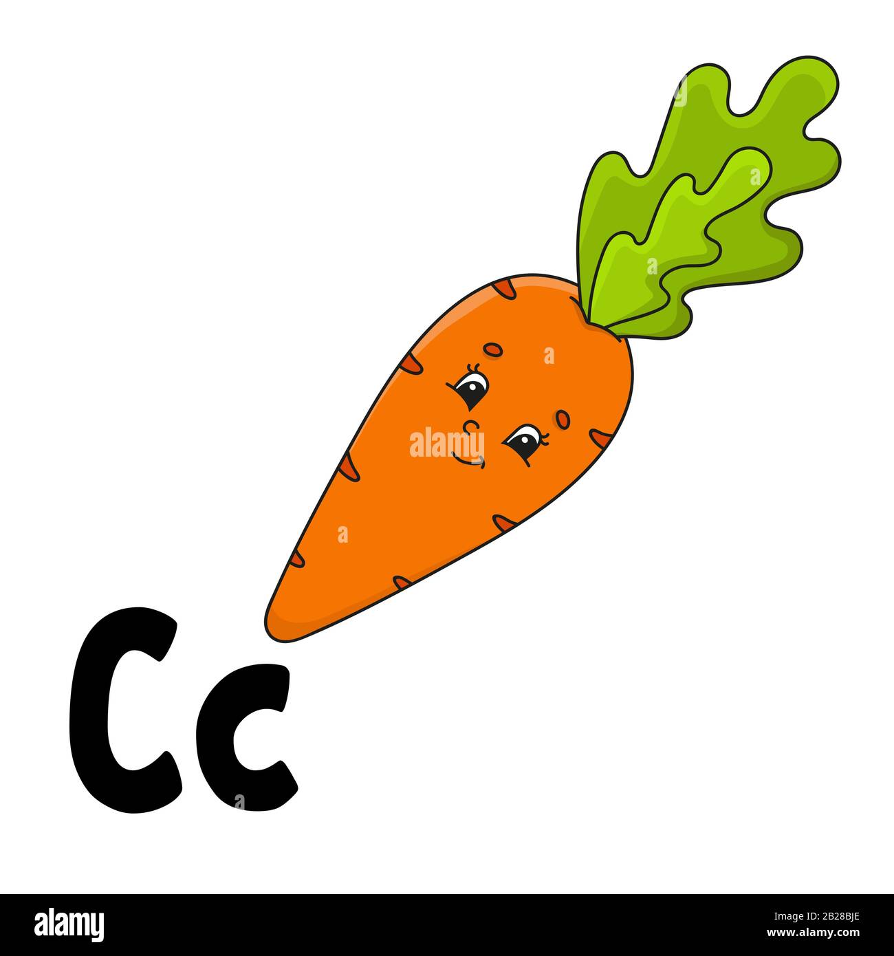 Lustige Alphabet. ABC Flash Karten. Cartoon cute Zeichen auf weißem Hintergrund. Für Kinder Bildung. Die Entwicklung Arbeitsblatt. Lernen Buchstaben. Vect Stock Vektor