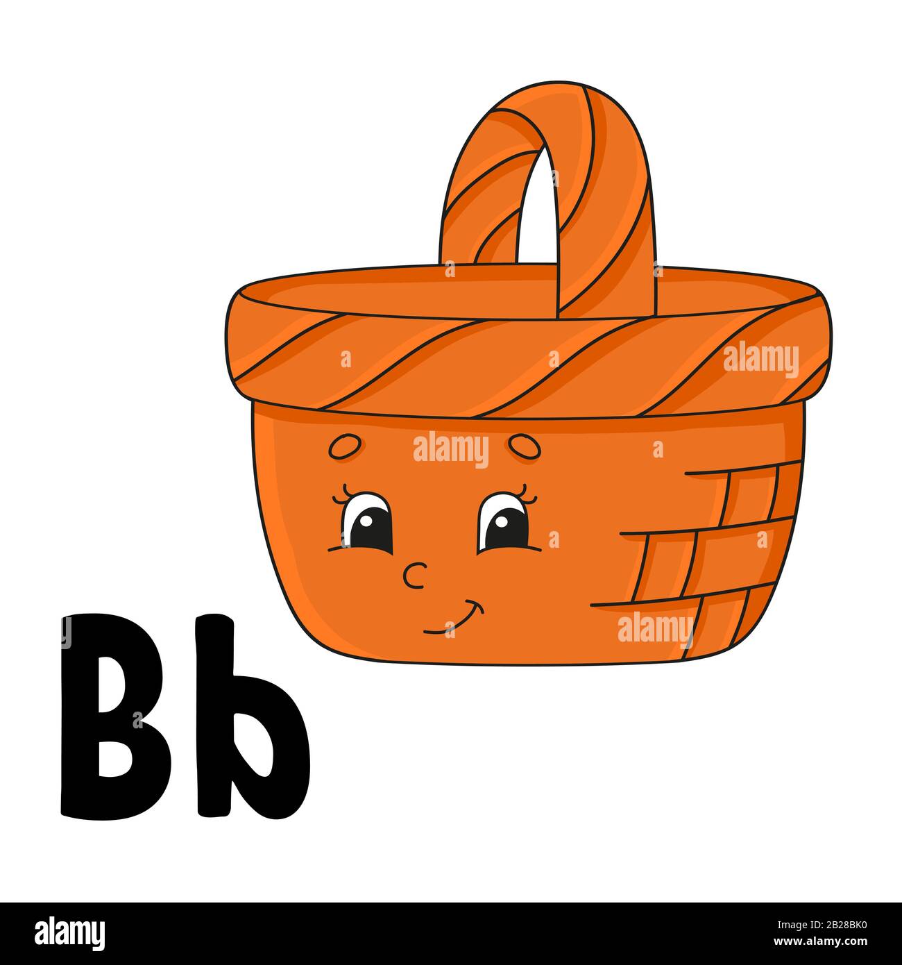 Lustige Alphabet. ABC Flash Karten. Cartoon cute Zeichen auf weißem Hintergrund. Für Kinder Bildung. Die Entwicklung Arbeitsblatt. Lernen Buchstaben. Vect Stock Vektor