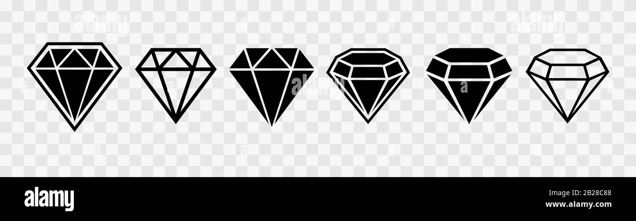 Diamantenset-Symbol. Vektorgrafiken. Einfaches flaches Symbol Stock Vektor