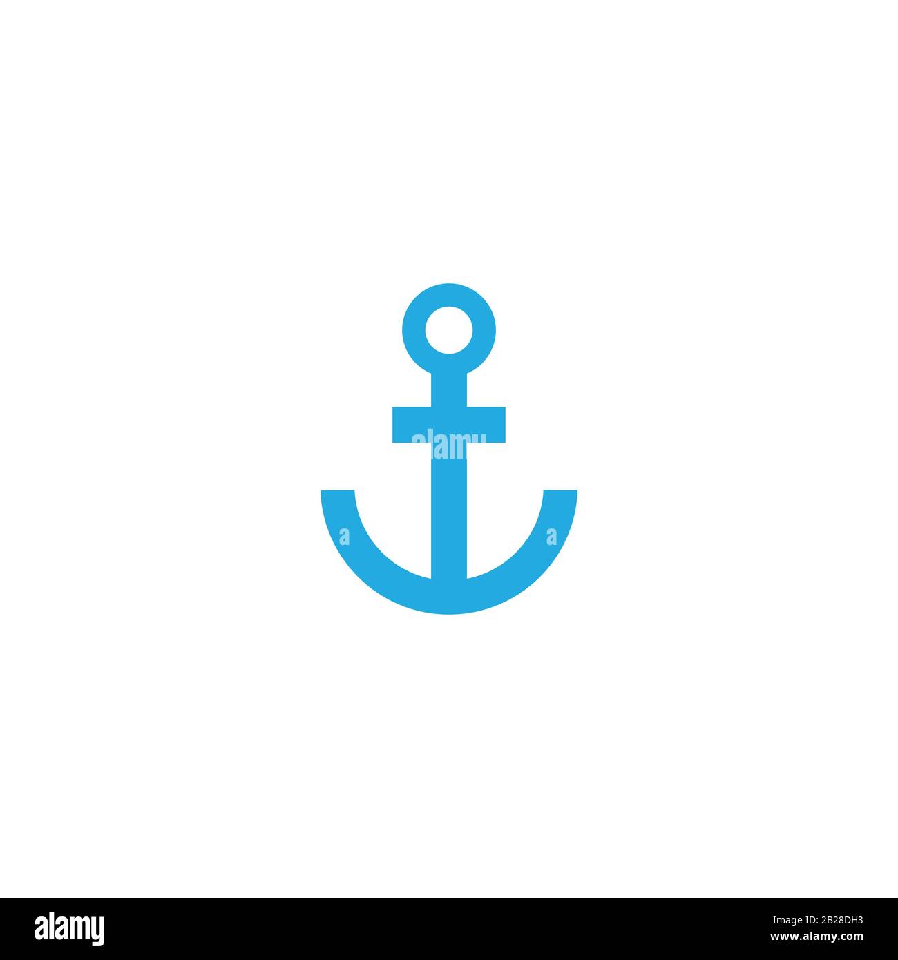 Anchor Nautical Blue Isoliert auf weißem Hintergrund. Symbol für das Ankervektorlogo maritimes Seeschiff - Symbol für die Abbildung Stock Vektor