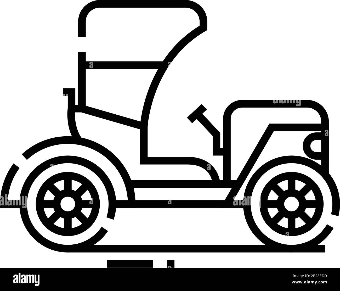 Symbol für automatische Retro-Linie, Konzeptzeichen, Konturvektorabbildung, lineares Symbol. Stock Vektor