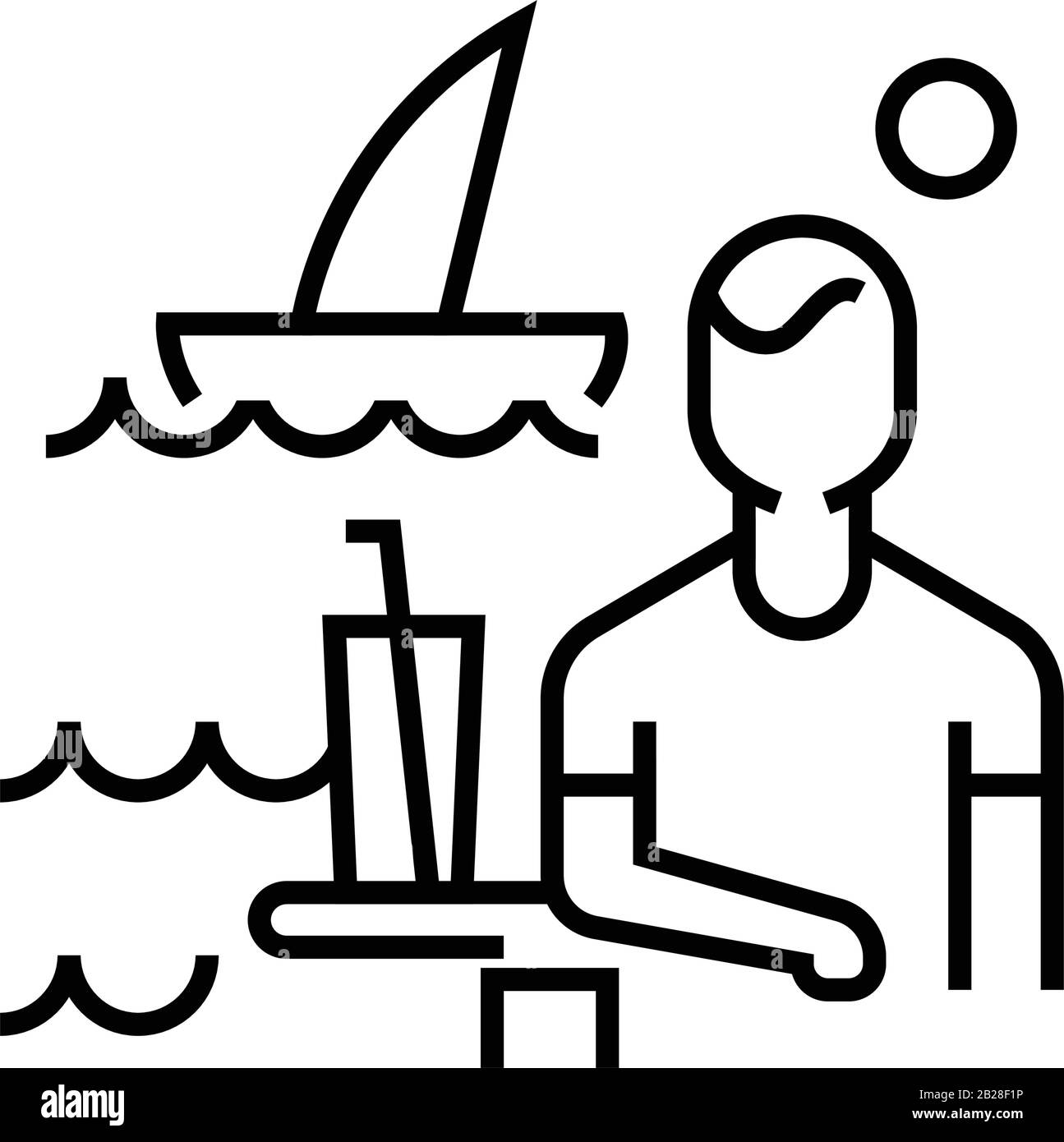 Seaside Vacation Line Symbol, Konzeptschild, Outline Vector Illustration, lineares Symbol. Stock Vektor