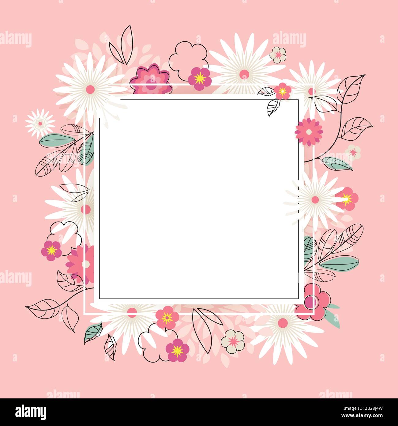 Blumenfrühling Graphic Design mit Bunten Blumen. Kann für Grußkarten, Werbe-Tshirts, Drucke Banner, Poster, Vorlagen für das Coverdesign verwendet werden Stock Vektor