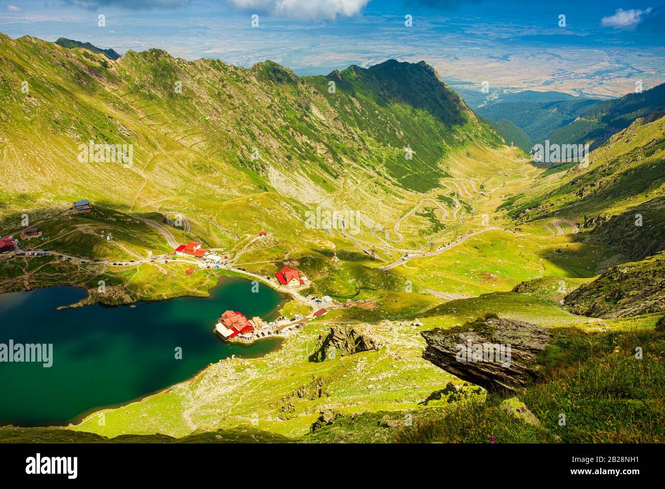 Balea See in Fagaras Gebirge, Rumänien Stockfoto