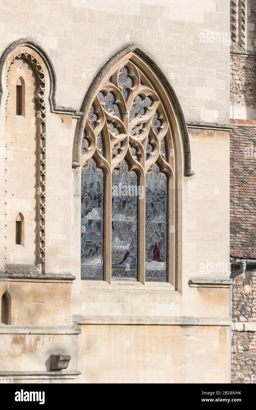 Fenster der Kathedrale von Rochester, Kent Stockfoto