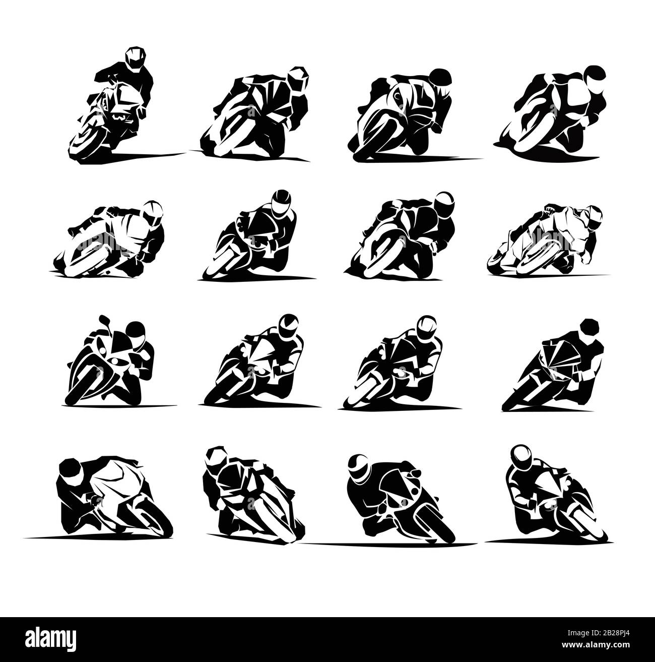 Extrem Motorrad Rider Vector eps-Set 16x Stock Vektor