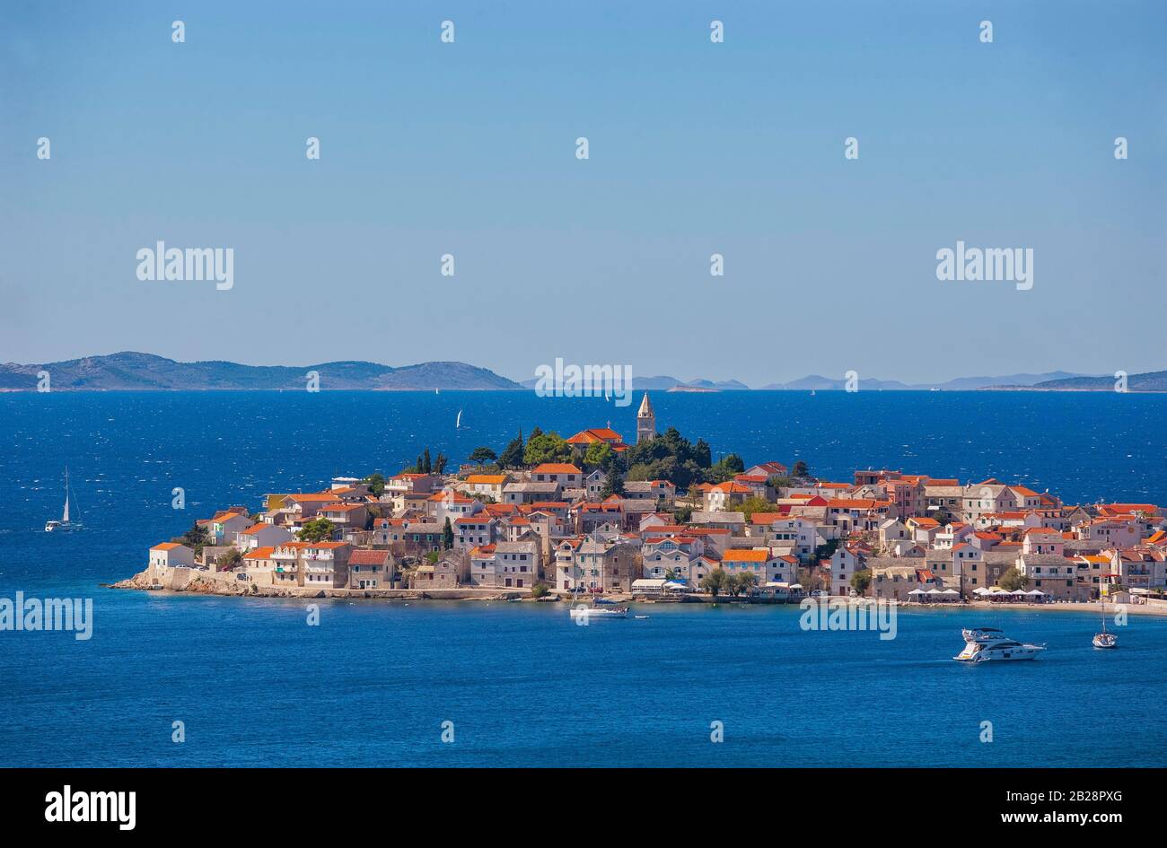 Primosten, Kroatische Adriaküste, Mittel-Dalmatien, Dalmatien, Kroatien Stockfoto