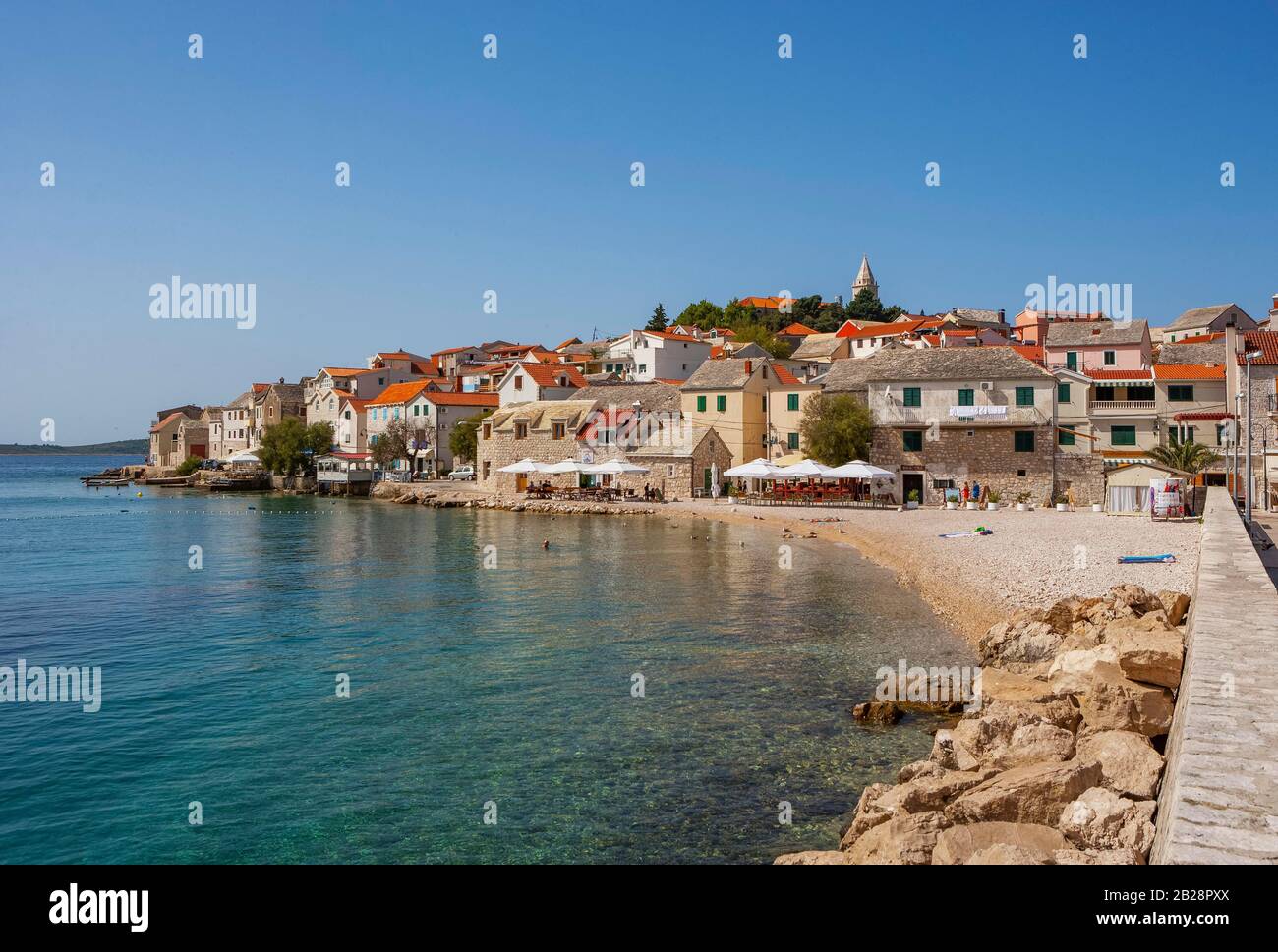 Primosten, Kroatische Adriaküste, Mittel-Dalmatien, Dalmatien, Kroatien Stockfoto