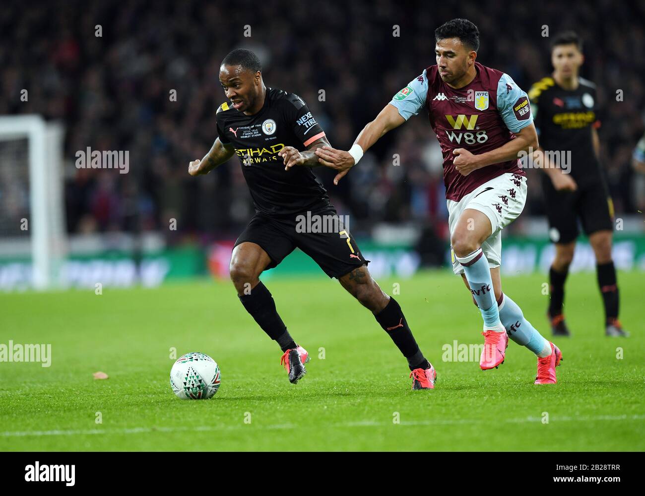 London, Großbritannien. März 2020. Raheem Sterling, Mahmoud Hassan, Aston Villa V Manchester City Fc Carabao Cup Finale 2020, 2020 Credit: Sportsphoto LTD/Alamy Live News Stockfoto