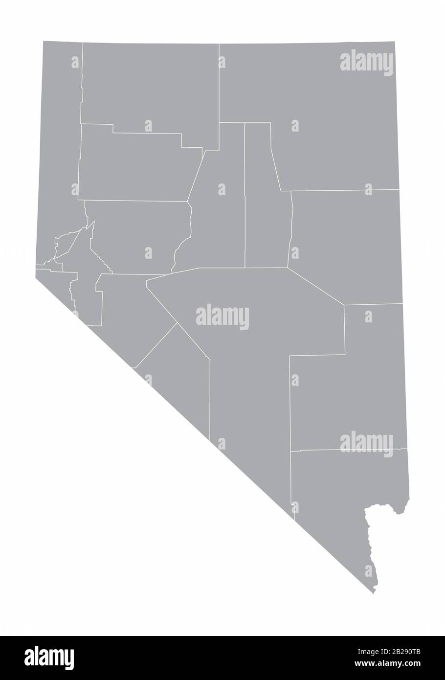 Nevada Grafschaften Karte Stock Vektor
