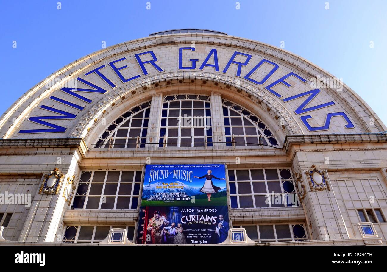 Außenansicht des Winter Gardens Blackpool, einem Unterhaltungskomplex in Blackpool, Lancashire, England, mit Theater und Ballsaal Stockfoto