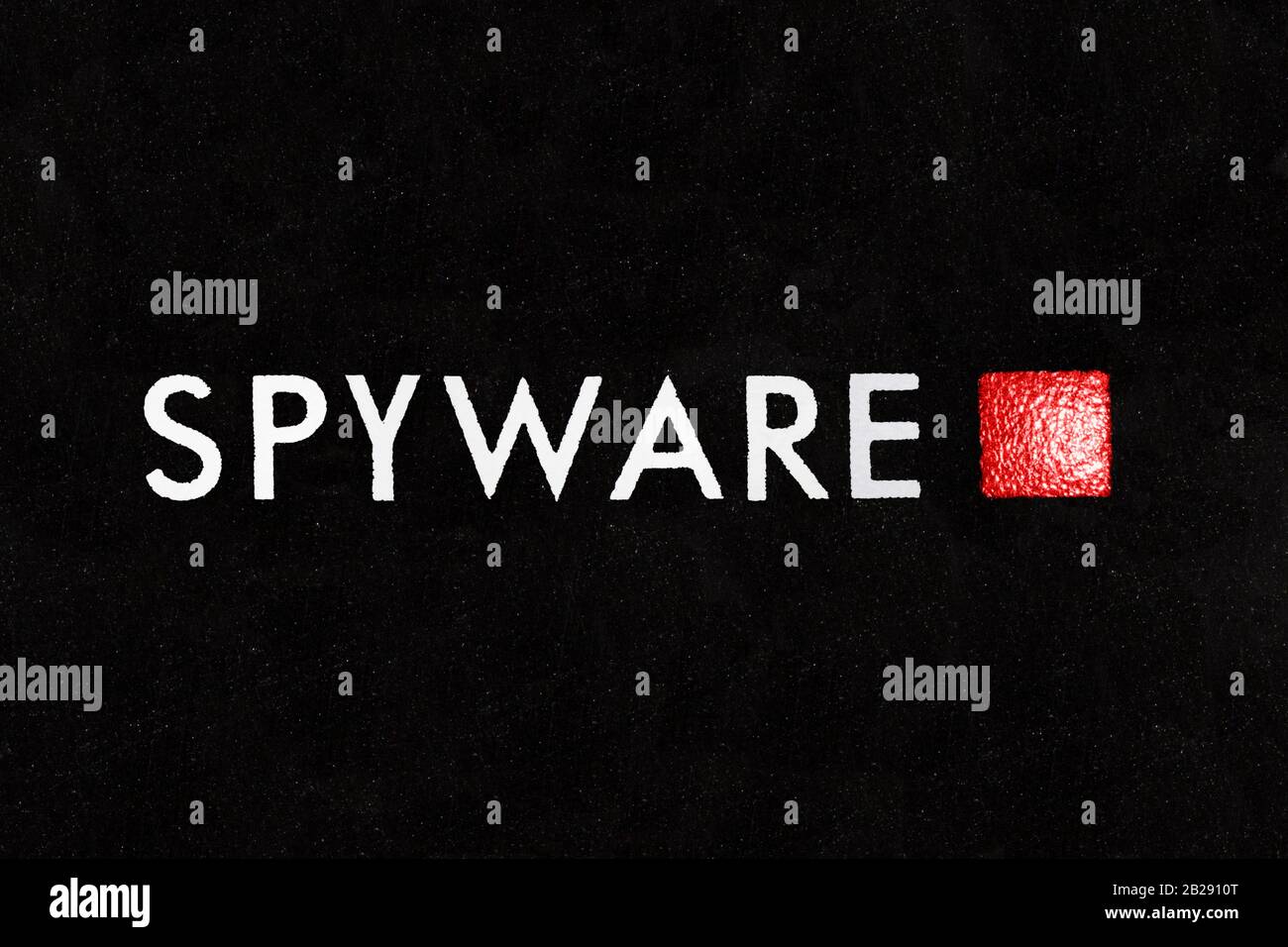 Makro-Nahaufnahme der Anzeigeleuchte zur Erkennung von Spyware. Stockfoto