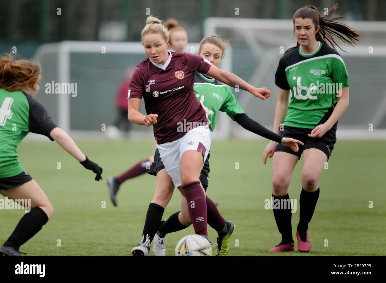 Herz von Midlothian WFC / Stirling University WFC Stockfoto