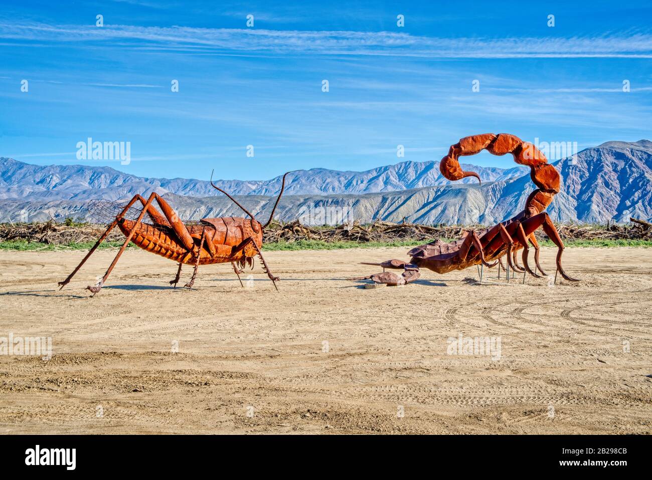 Galleta Meadows In Borrego Springs, Kalifornien, Zeigt Über 130 Große Skulpturen aus Metall mit Verschiedenen Themen WIE Desert Animals und Prehistor Stockfoto