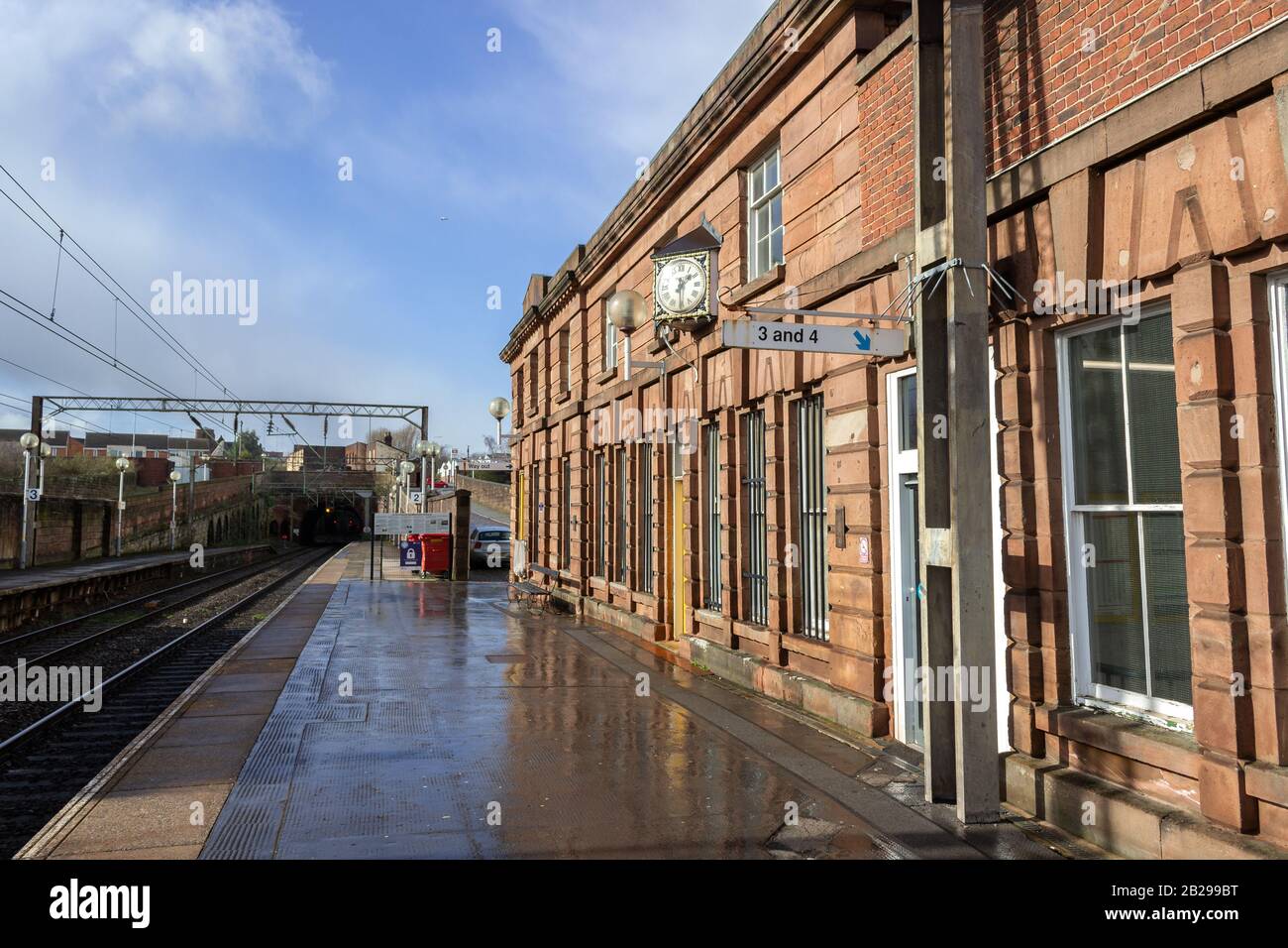Bahnsteiggleise Edge Hill, Liverpool Stockfoto