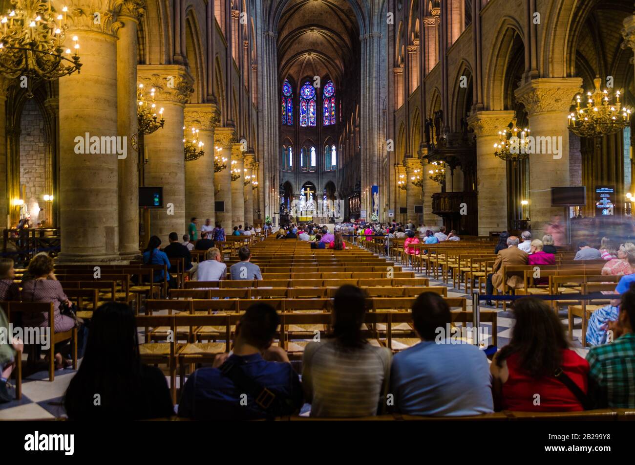 Wunderschöner Blick auf die Notra-Dame-Kapelle in Paris Stockfoto