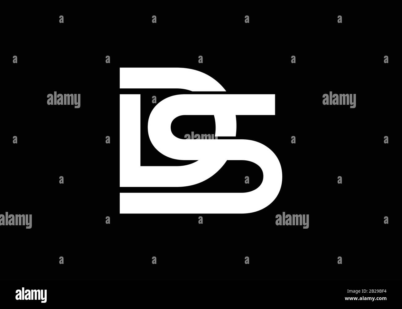 Design mit Anfangsbuchstaben für D- und S-Buchstaben, Grafiken Mit Minimalistischer Schrift, Vektor-Symbol, Logo-Abbildung. Stock Vektor