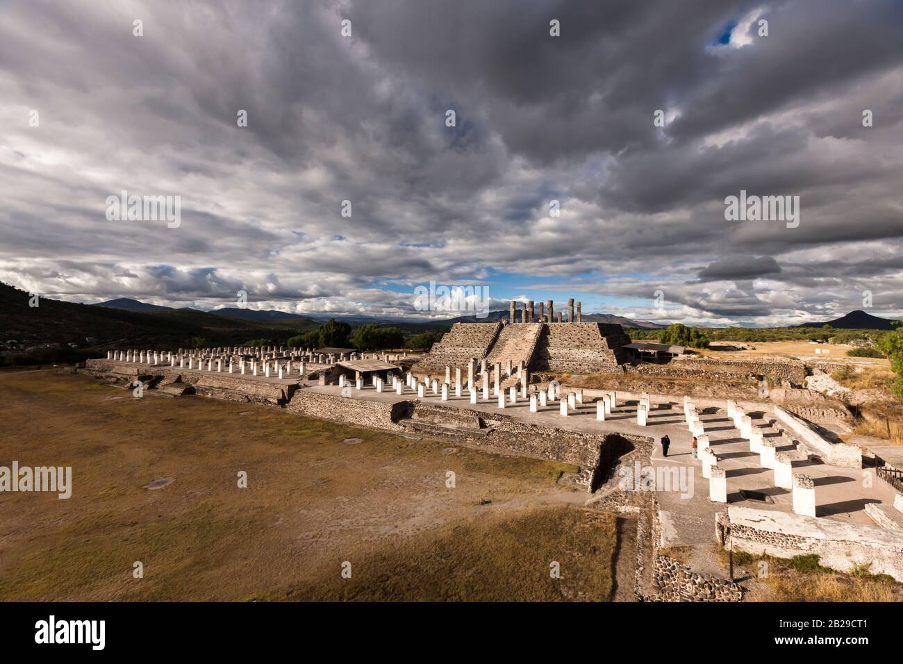 Pyramide von Quetzalcoatl, Tula archäologische Stätte, Toltec archäologische Stätte, Staat Hidalgo, Mexiko, Mittelamerika Stockfoto