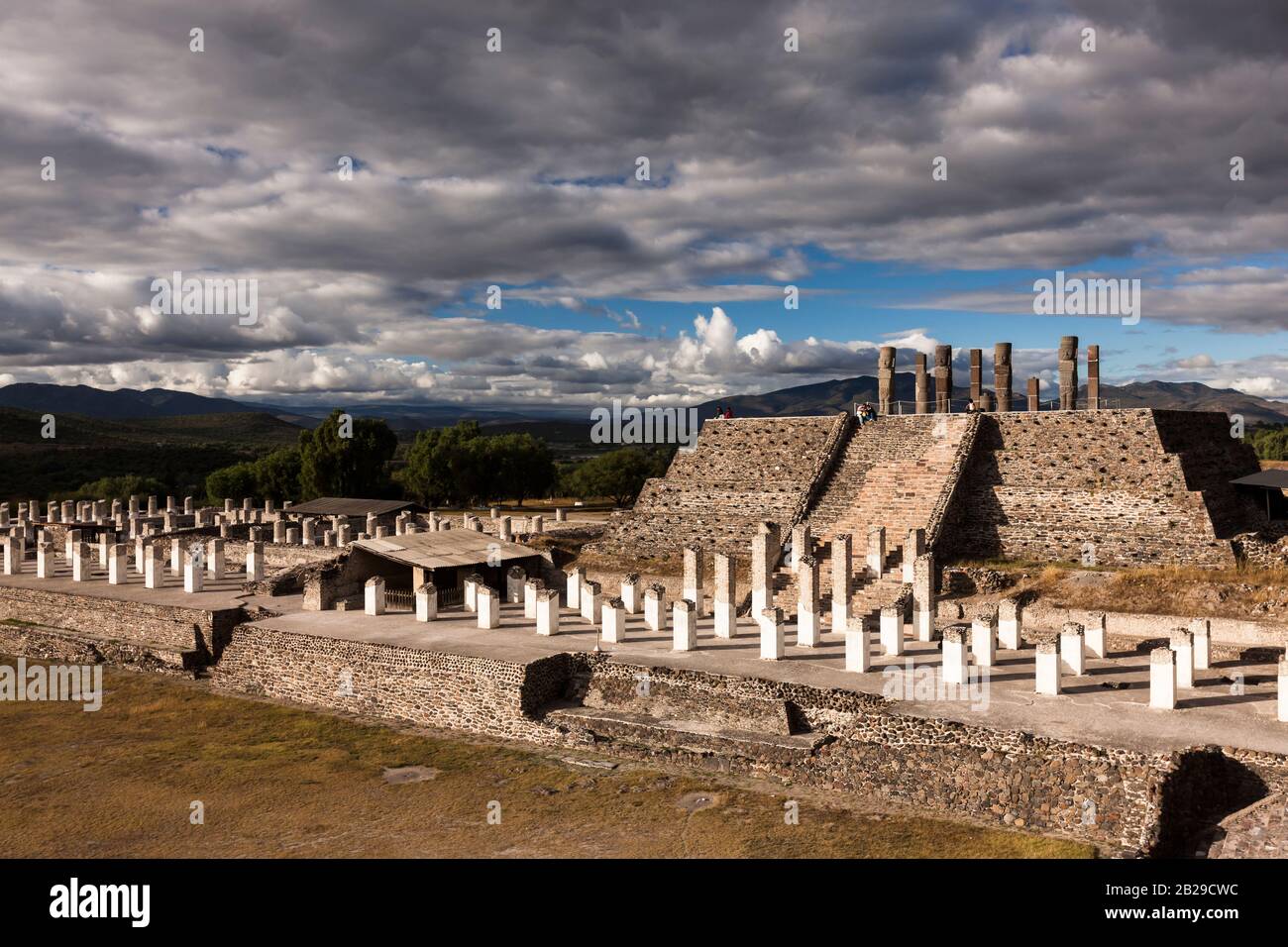 Pyramide von Quetzalcoatl, Tula archäologische Stätte, Toltec archäologische Stätte, Staat Hidalgo, Mexiko, Mittelamerika Stockfoto