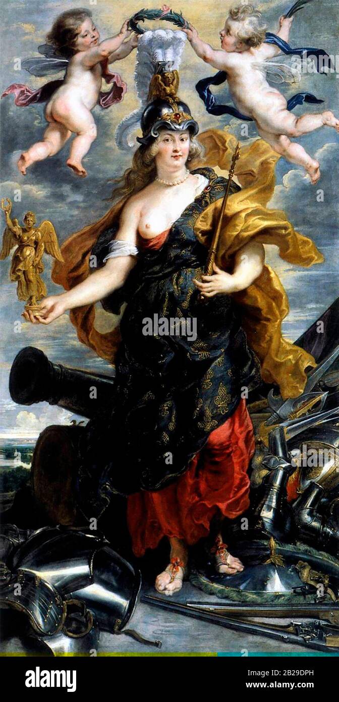 Marie de' Medici (1573-1642) als Triumphkönigin - Peter Paul Rubens, ca. 1625 Stockfoto