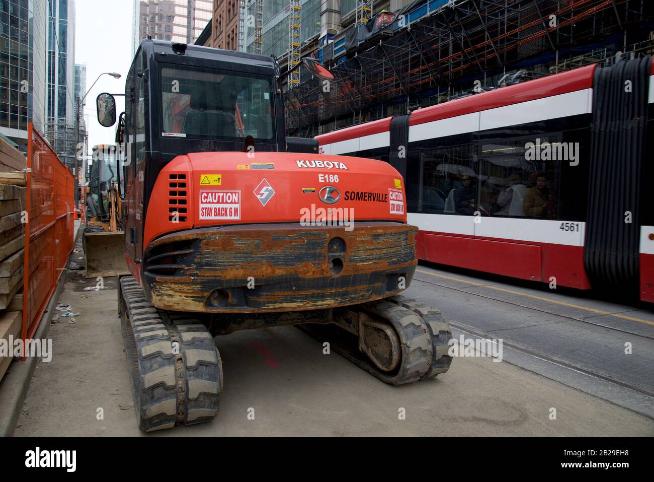 Straßenbau in der Innenstadt von Toronto Stockfoto