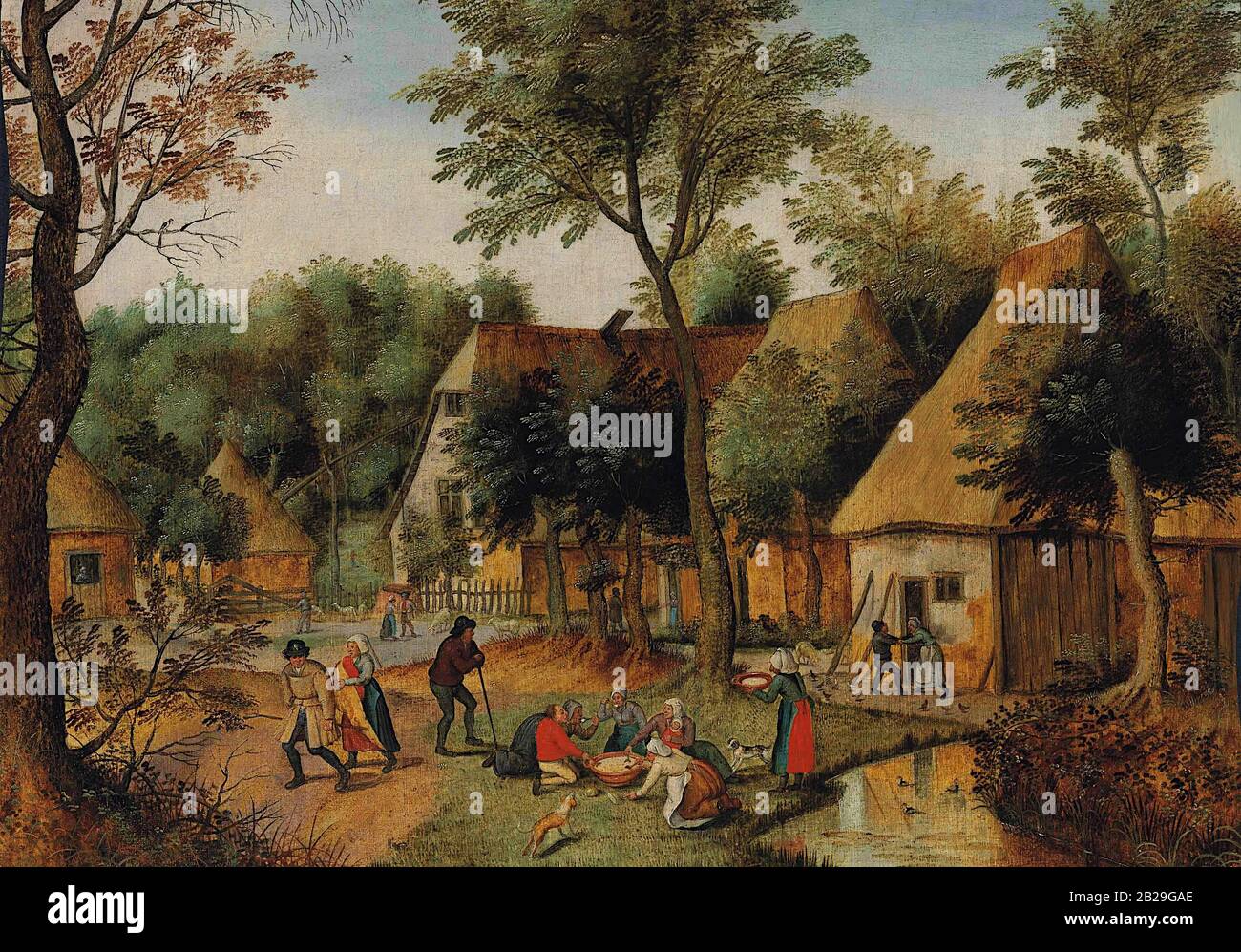 Mealtime in the Country (ca. 1600) painting by Pieter Bruegel (Brueghel) The Youngs (II) - Sehr hochwertige und hochauflösende Bilder Stockfoto