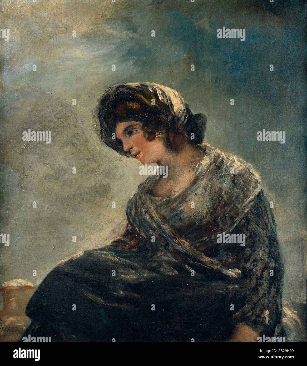Das Milkmaid von Bordeaux (ca. 218) Gemälde von Francisco Goya - sehr hohe Auflösung und hochwertige Bilder Stockfoto