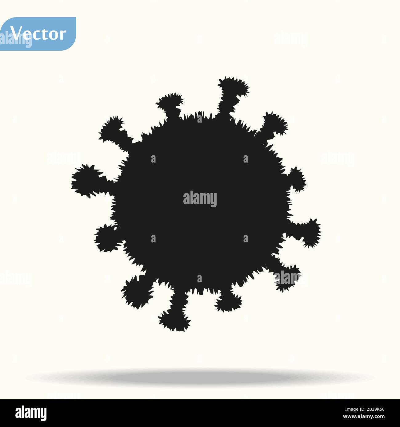 Coronavirus Bakterium Cell Icon, 2019-nCoV Roman Coronavirus Bakterien. Keine Infektion und keine Coronavirus Konzepte. Gefährliche Coronavirus-Zelle in China Stock Vektor