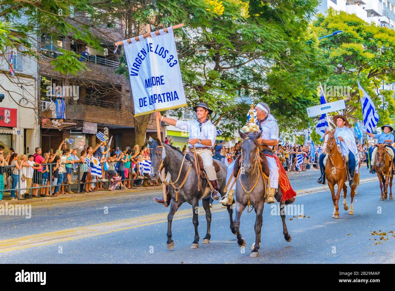 Montevideaner, URUGUAY, MÄRZ bis 2020 - Uruguayer Aus Dem Land zu Pferd bei der Parade zur Übernahme von Lacalle Pou Herrera als neuer präsident uruguayers Stockfoto