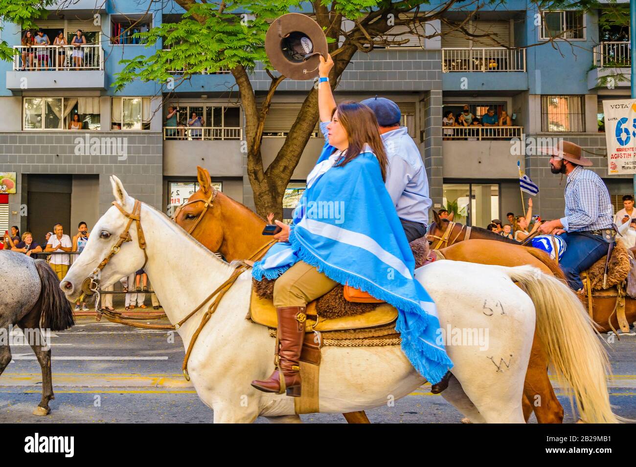 Montevideaner, URUGUAY, MÄRZ bis 2020 - Uruguayer Aus Dem Land zu Pferd bei der Parade zur Übernahme von Lacalle Pou Herrera als neuer präsident uruguayers Stockfoto