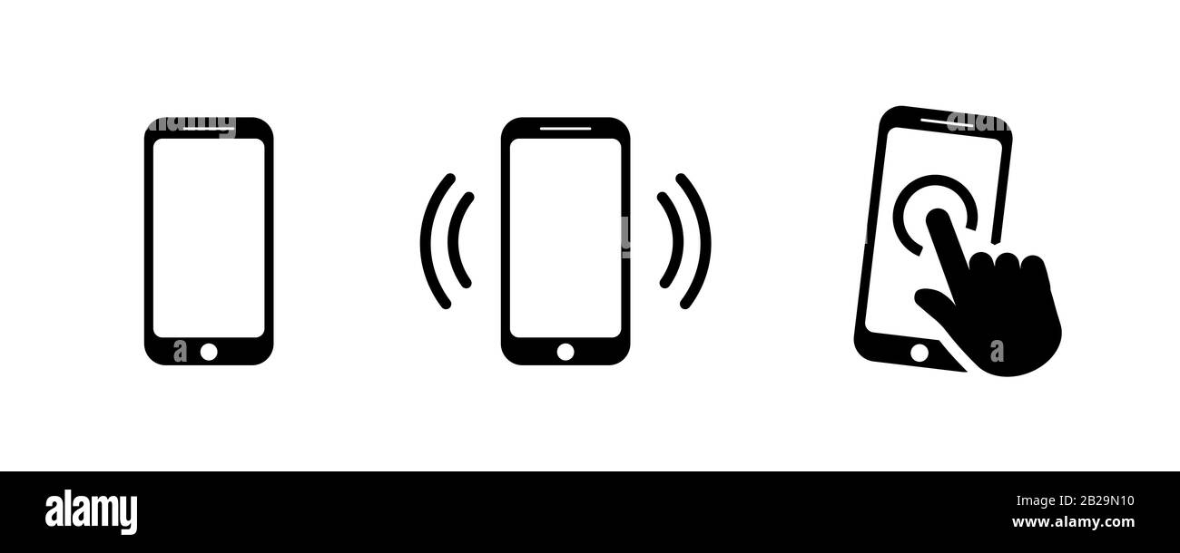 Smartphone-Symbol in flacher Ausführung auf Weiß Stock Vektor
