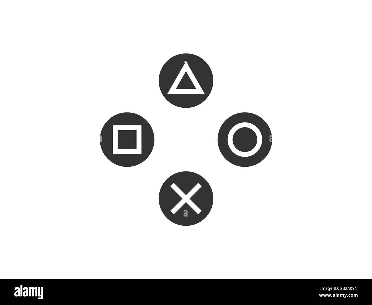 Symbol für die Gamepad-Steuerungstasten. Vektorgrafiken, flaches Design. Stock Vektor
