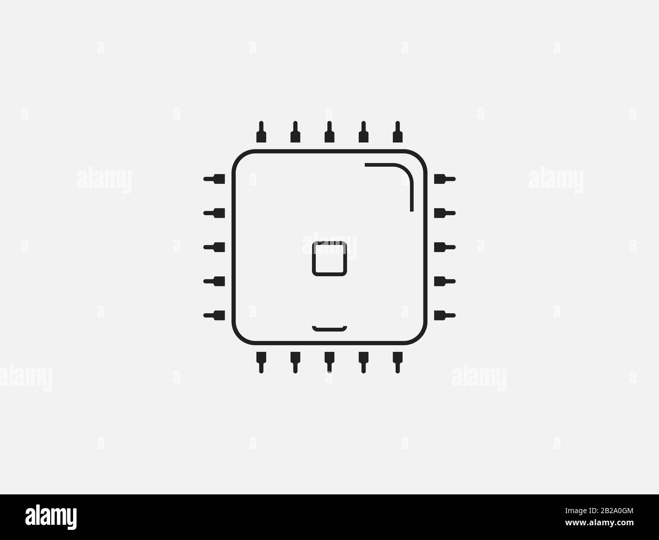 CPU, Prozessorsymbol. Vektorgrafiken, flaches Design. Stock Vektor