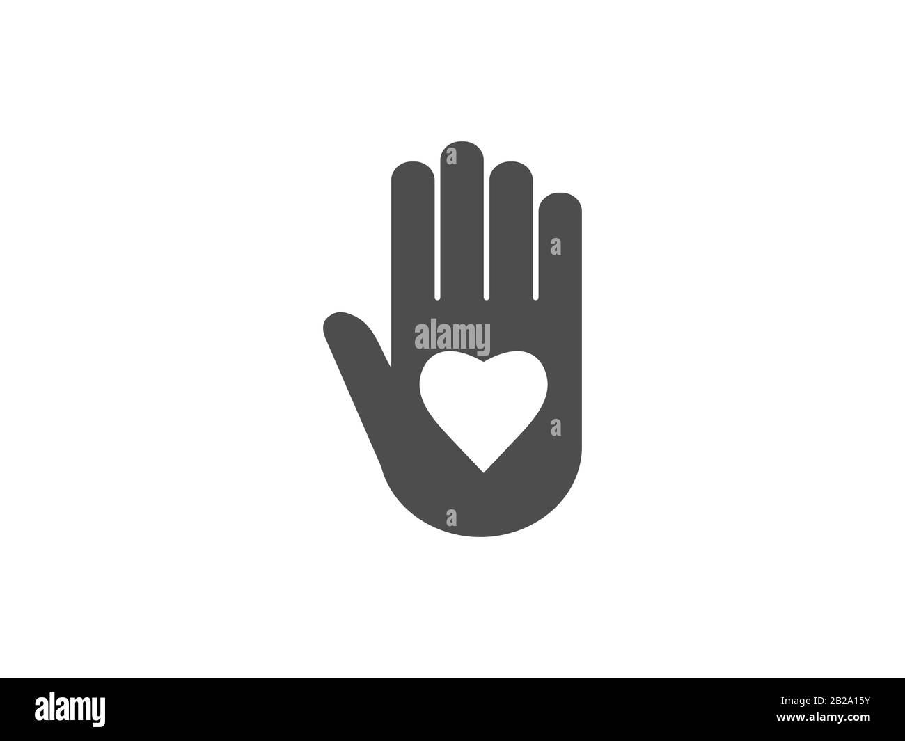 Charity, Hand, Freiwilligensymbol. Vektorgrafiken, flaches Design. Stock Vektor
