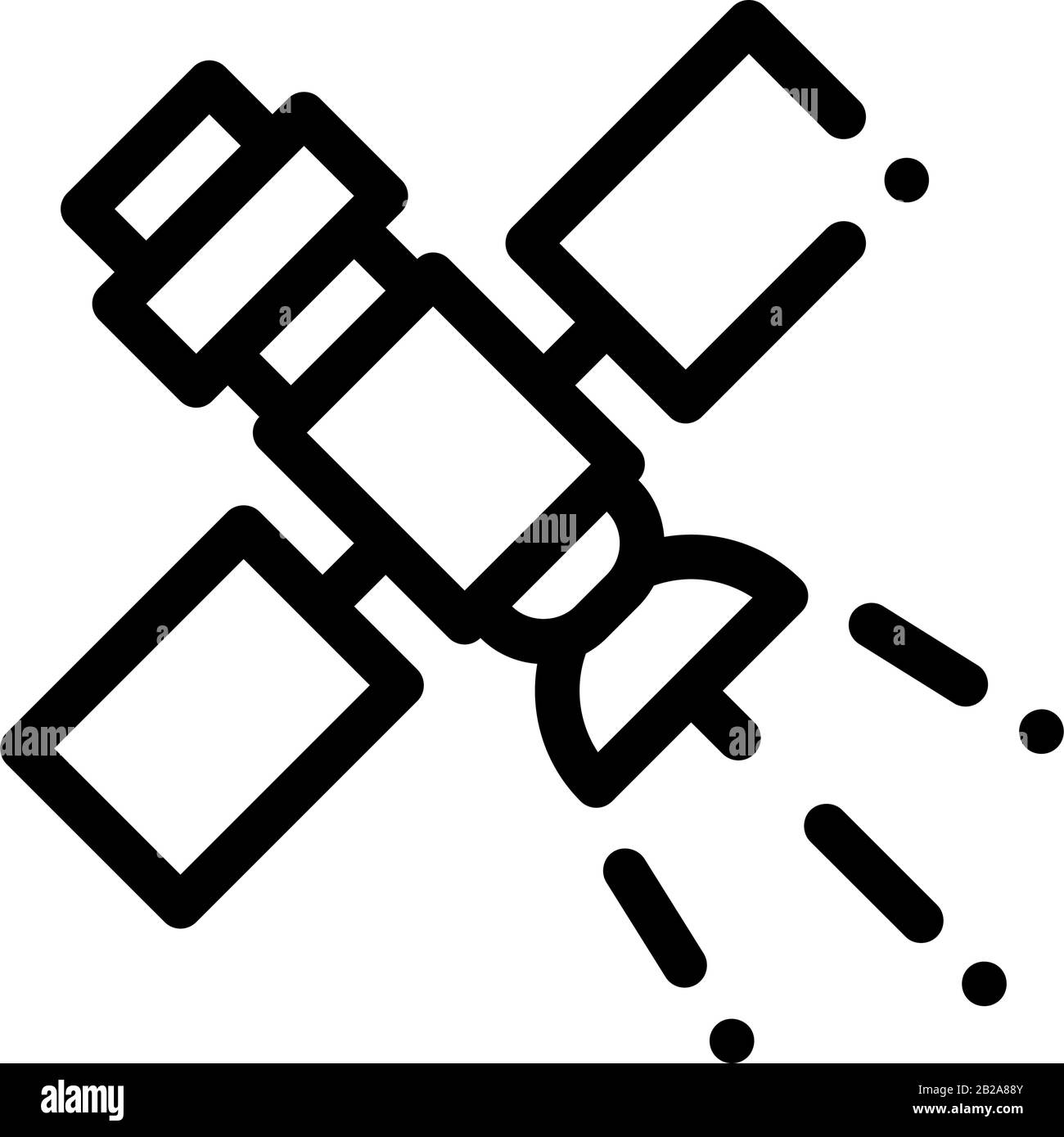Symbol Für Satelliten-Topographie Dünner Linienvektor Stock Vektor