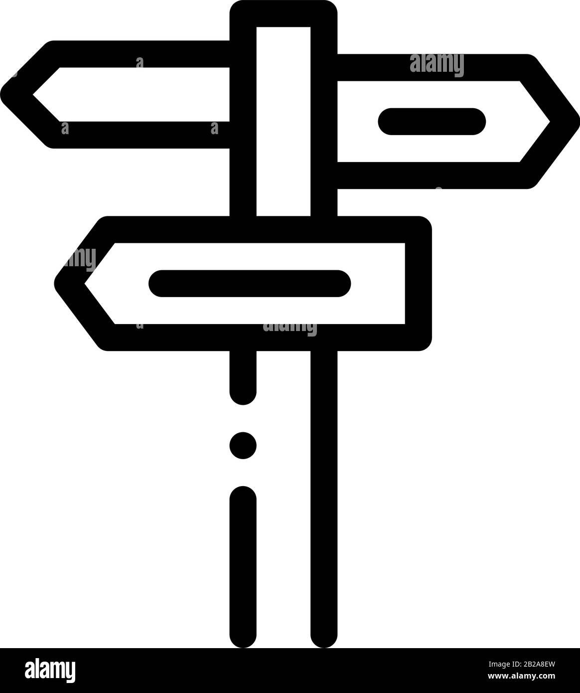 Wegweiser Symbol Dünner Linienvektor Stock Vektor