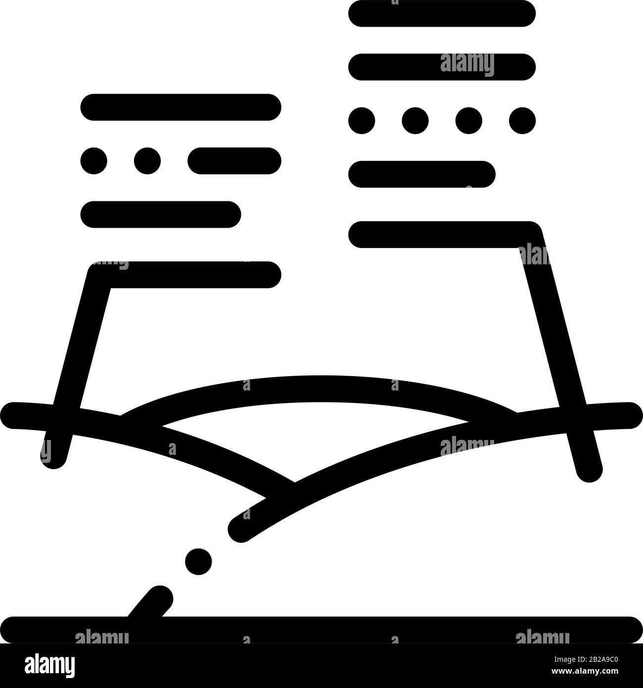 Symbol Topografie Merkmale Dünner Linienvektor Stock Vektor
