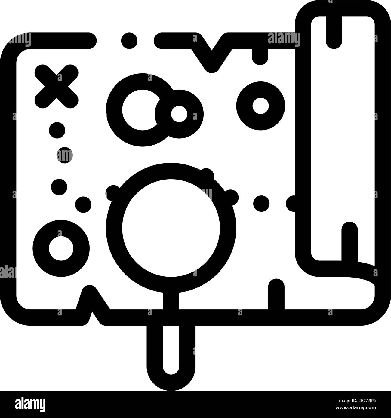 Vintage Map Route Research Icon Thin Line Vector Stock Vektor