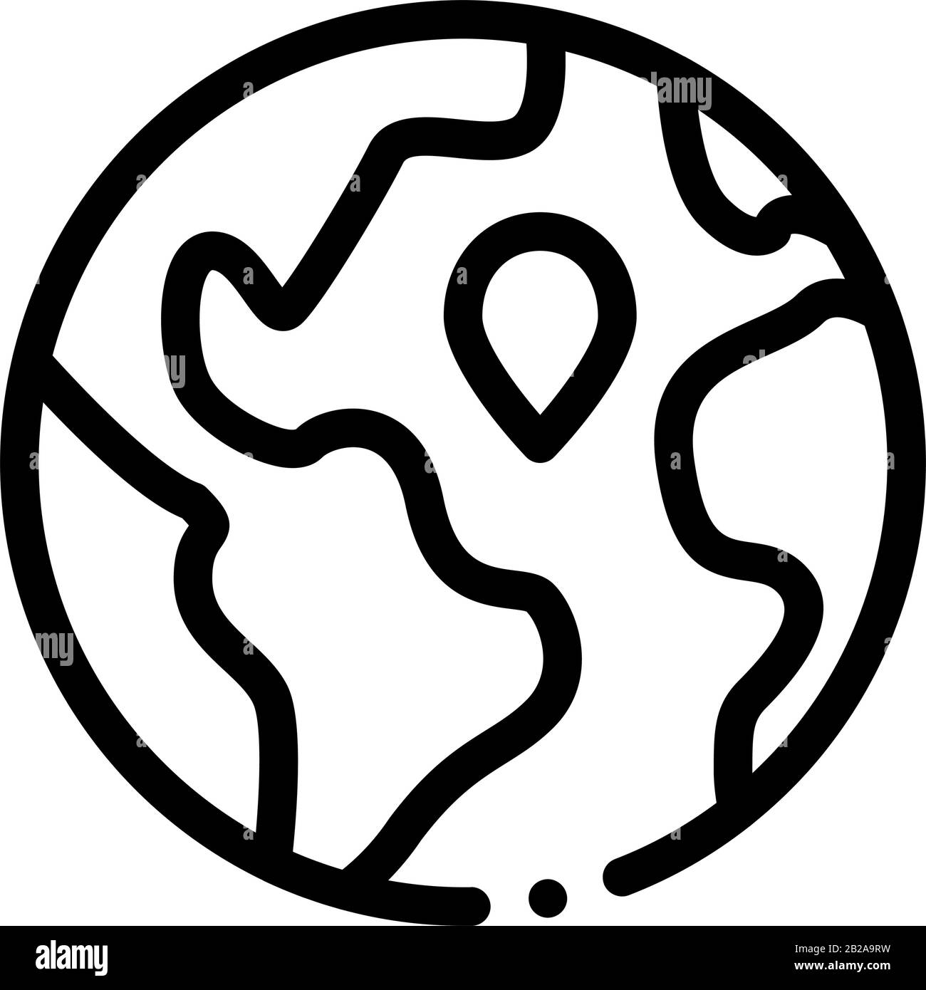 Symbol Für Erdplanet-Topographie - Dünner Linienvektor Stock Vektor