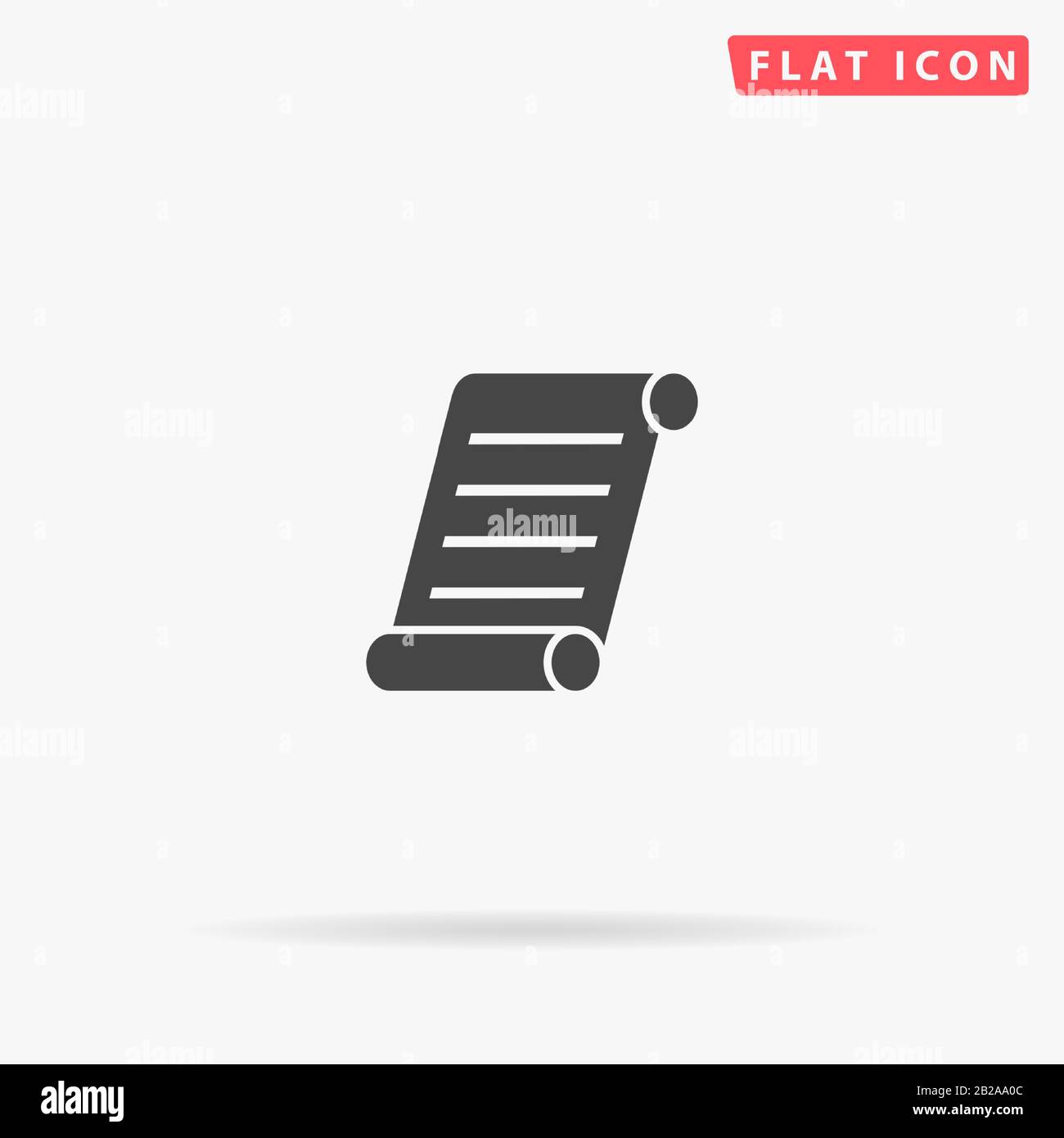 Symbol für "Papierflacher Vektor" blättern. Glyph-Style-Zeichen. Einfaches, handgezeichnetes Illustrationen Symbol für Konzeptinfografiken, Designs Projekte, UI und UX, Website Stock Vektor