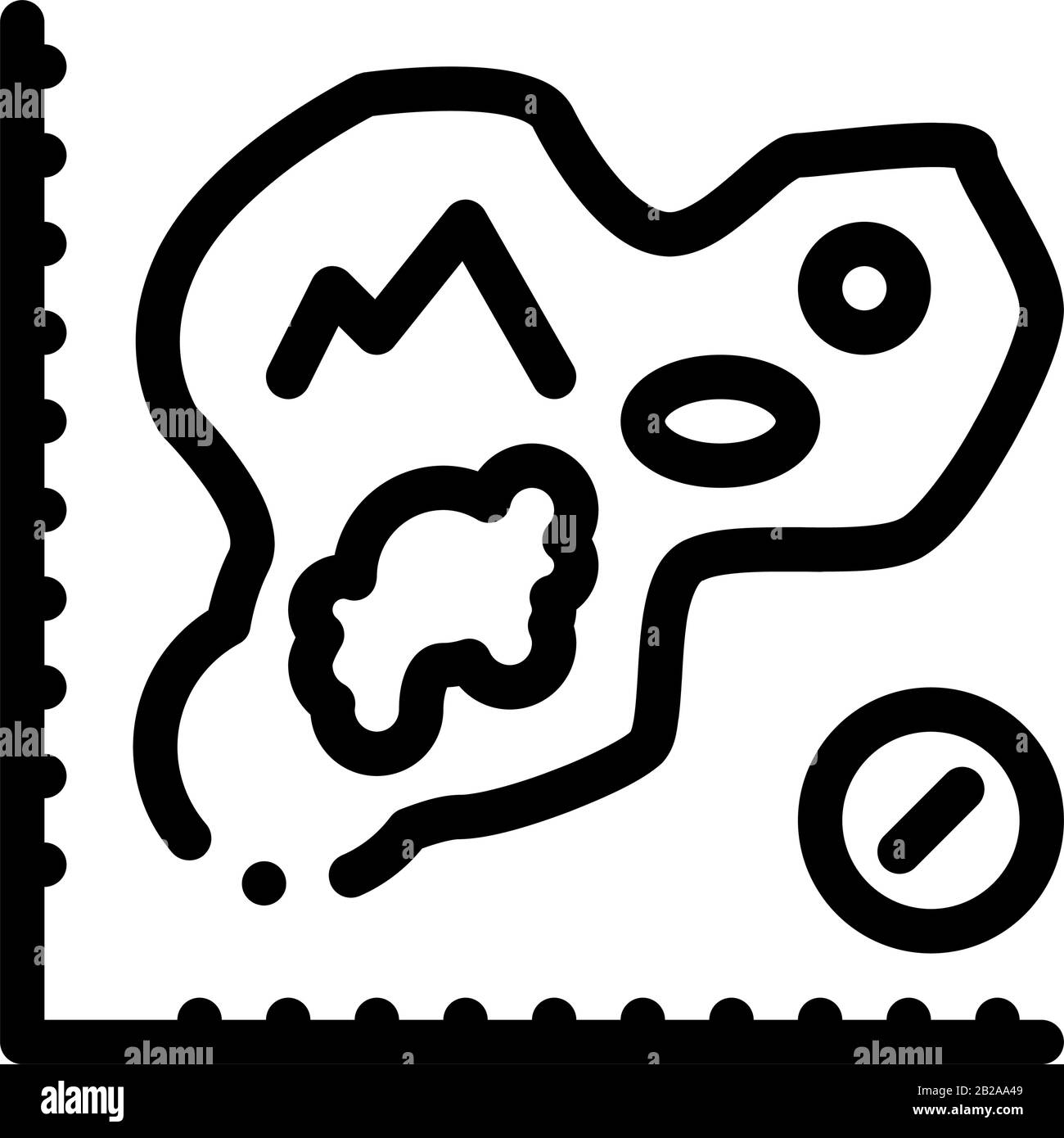 Karte Von Island, Kartographie-Symbol Thin Line Vector Stock Vektor