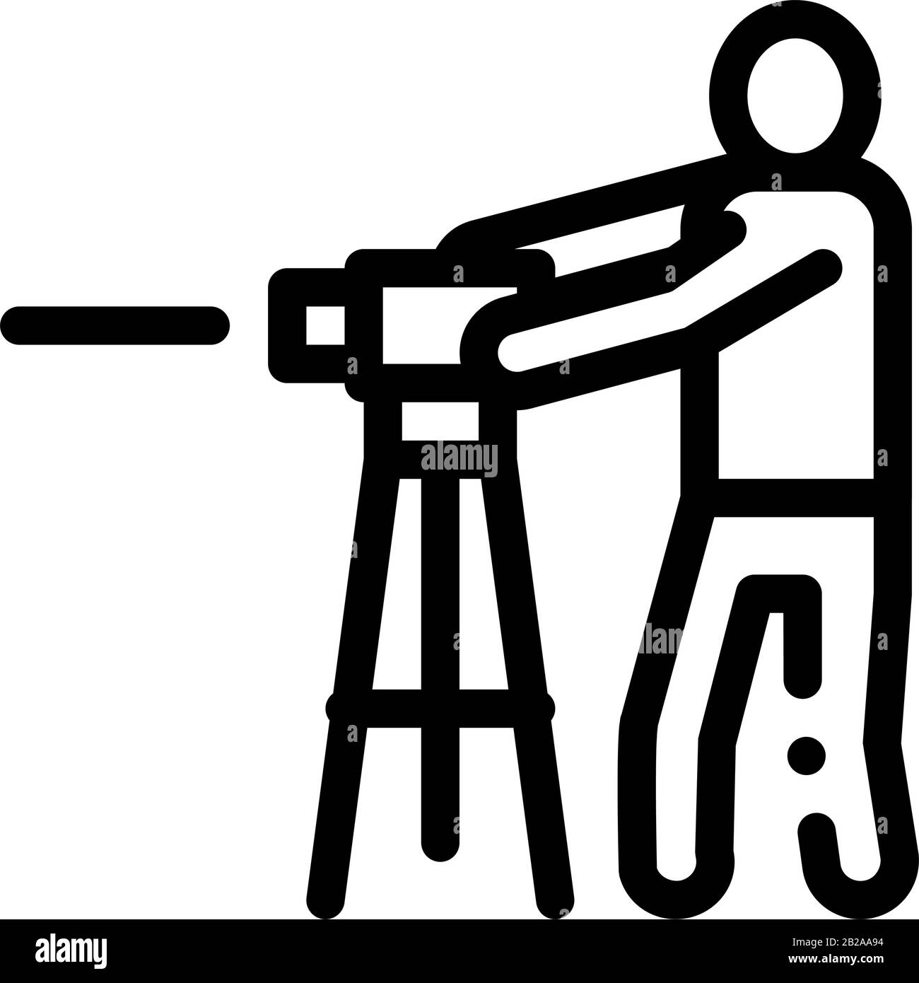 Symbol Für "Querformat Messen" - Dünner Linienvektor Stock Vektor