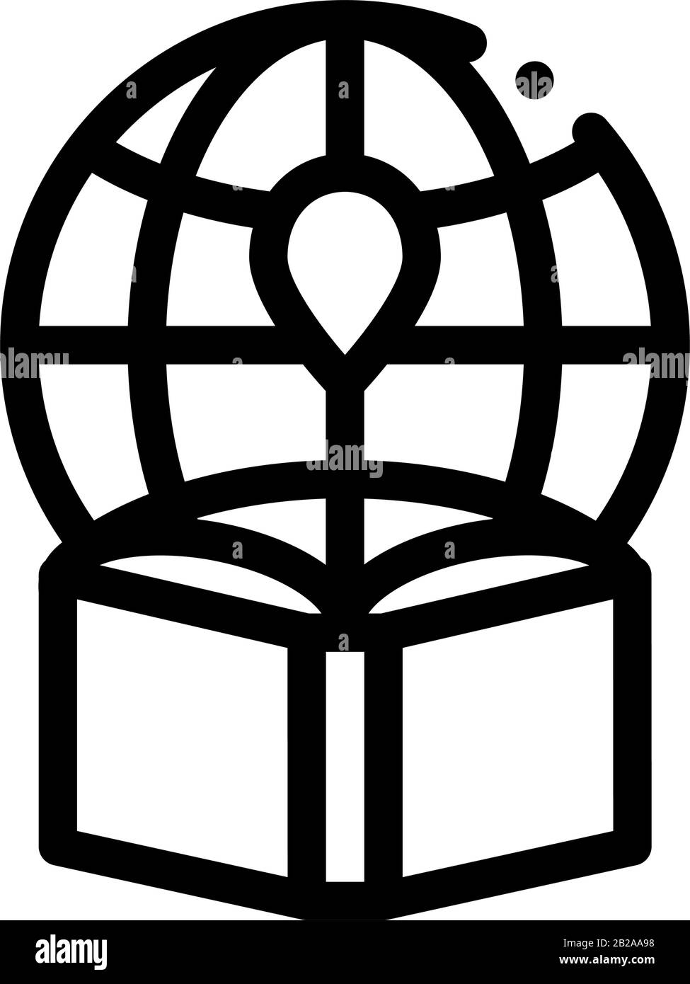 Atlas Geographic Map Book Icon Dünner Linienvektor Stock Vektor