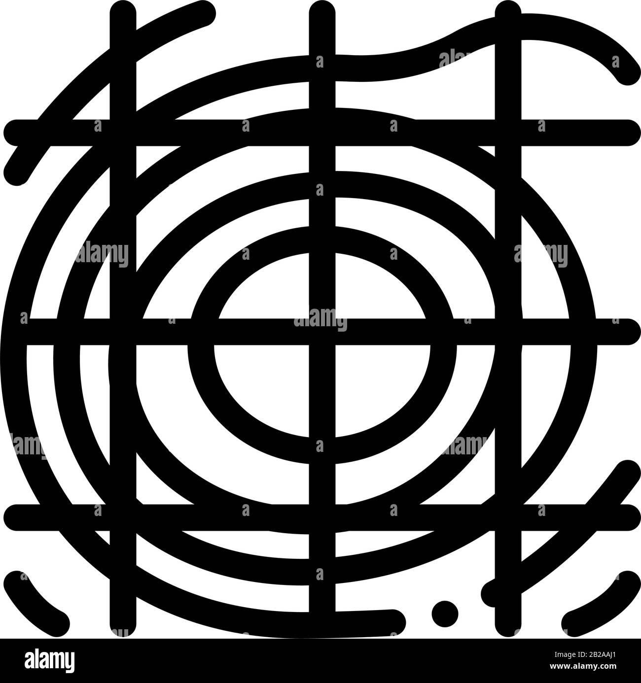 Symbol Für Topografische Landkarte - Dünner Linienvektor Stock Vektor