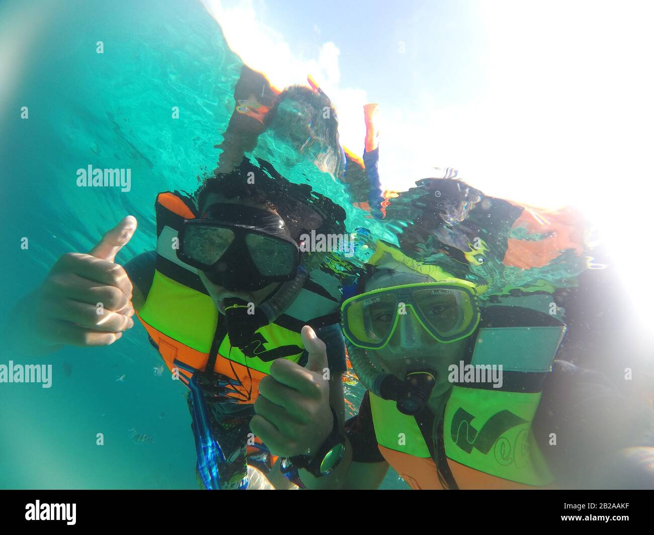 Taucher im Sabang-Meer Stockfoto