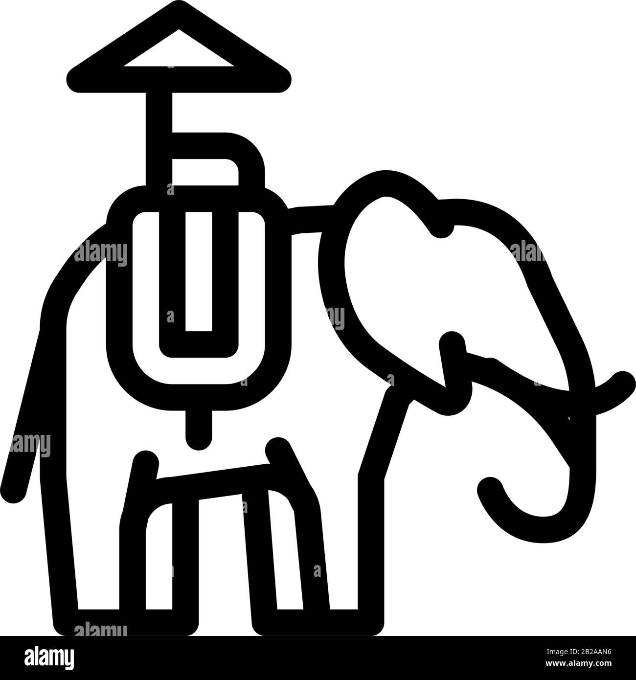 Symbol "Elefant Für Exkursionen" - Dünner Linienvektor Stock Vektor